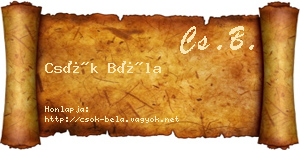Csók Béla névjegykártya