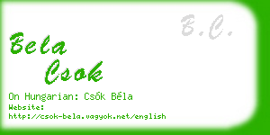 bela csok business card